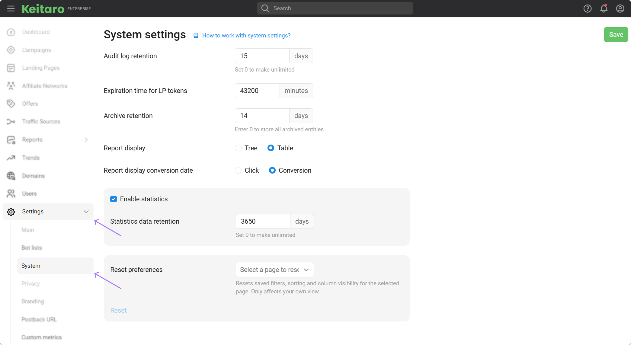 System Settings